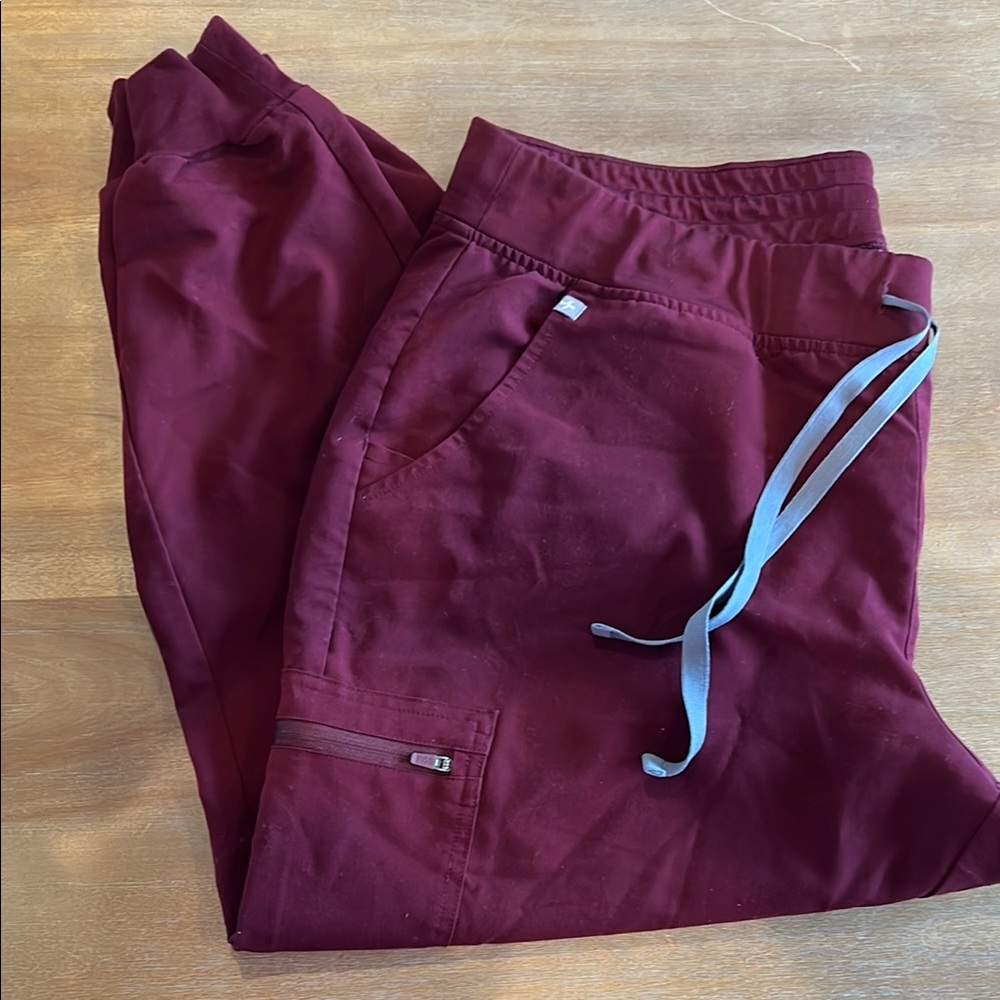 Figs Burgundy Zamora Scrub Pants
